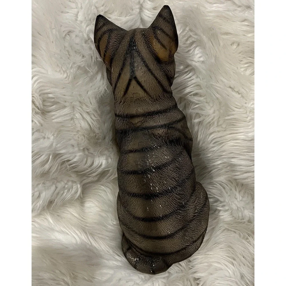 Vintage Harvey Knox Cat Statue‎ Figurine Gray Tabby Numbered Japan 12